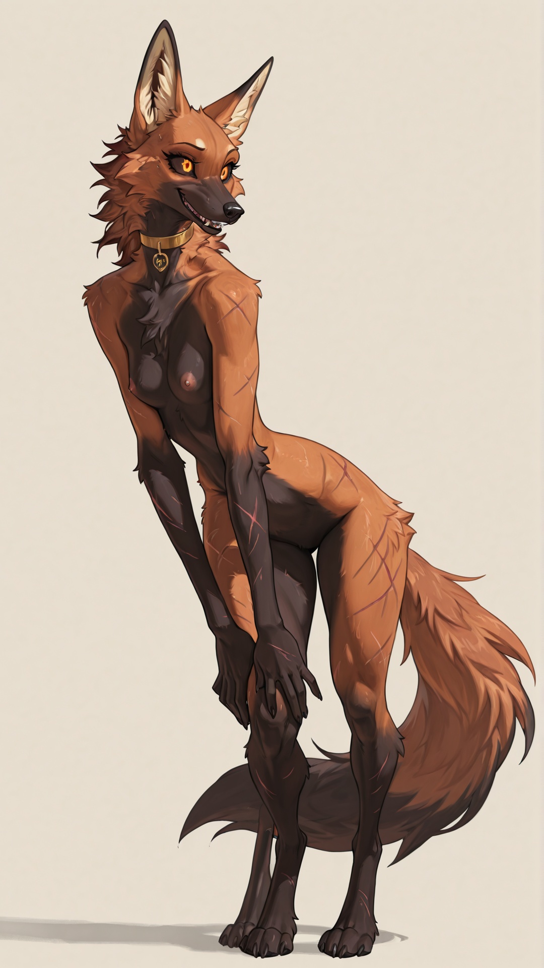 Majestic Maned Wolf Baphomet Portrait