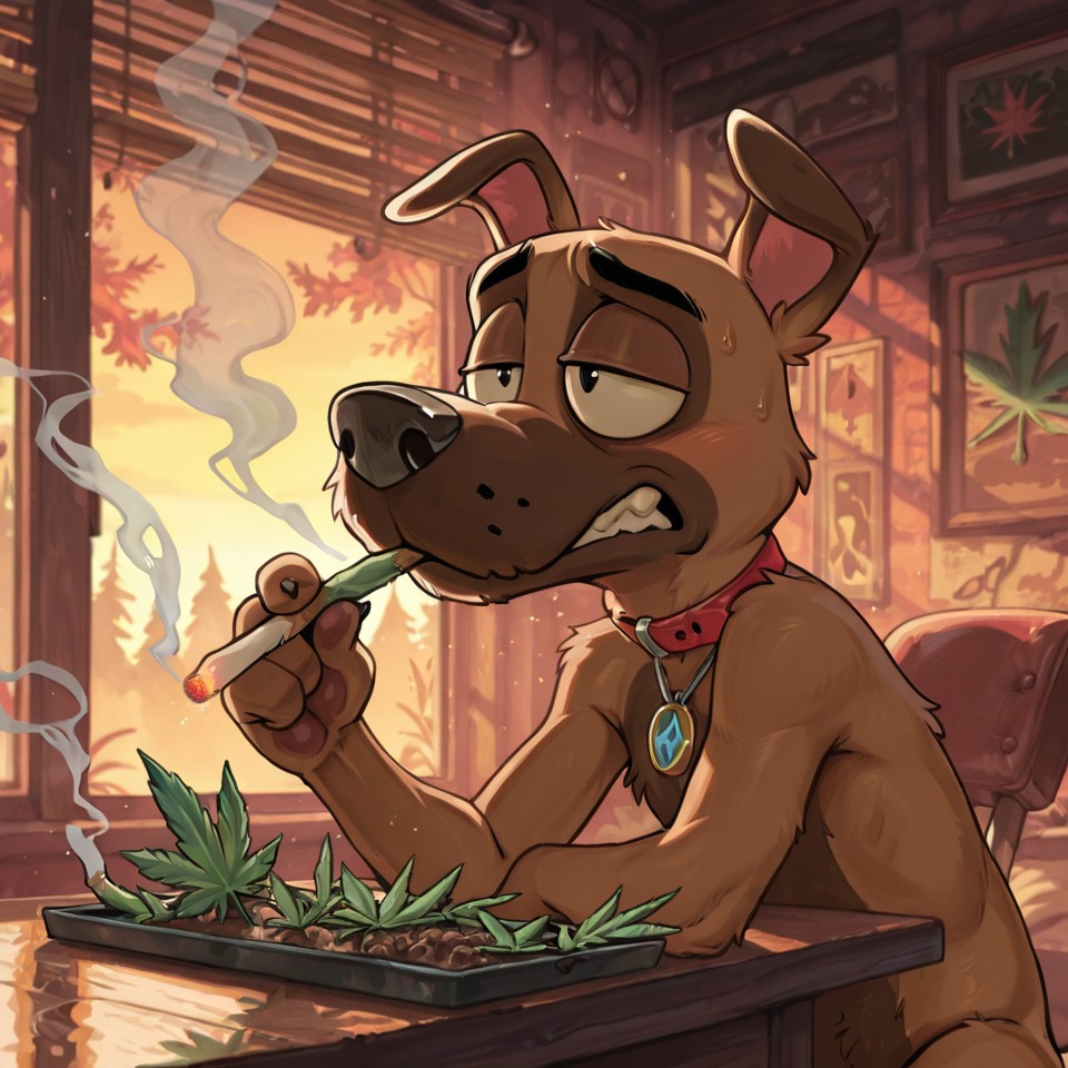 Courage the Cowardly Dog in Stoner Mode