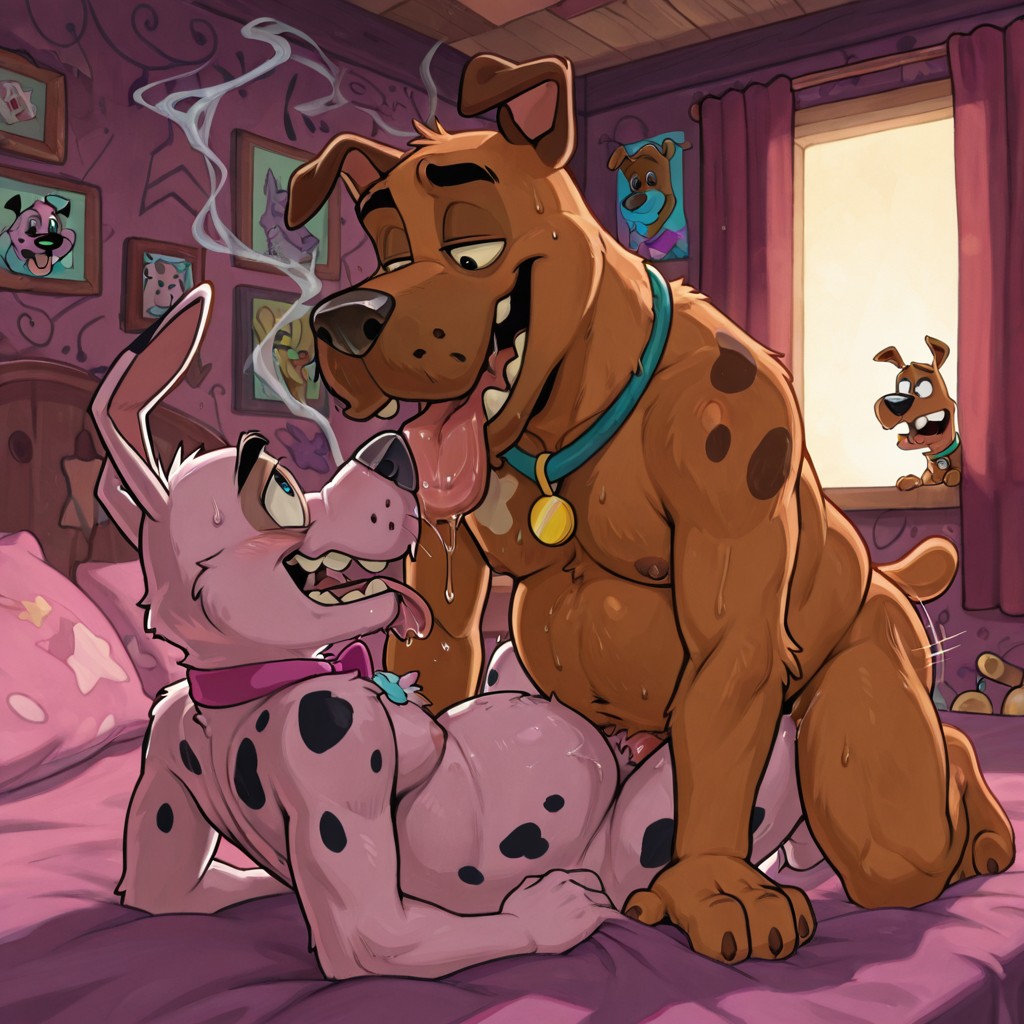 Courage the Cowardly Dog: Seductive Stoner Moment Sexy Gay Male Nude Anthro Toony