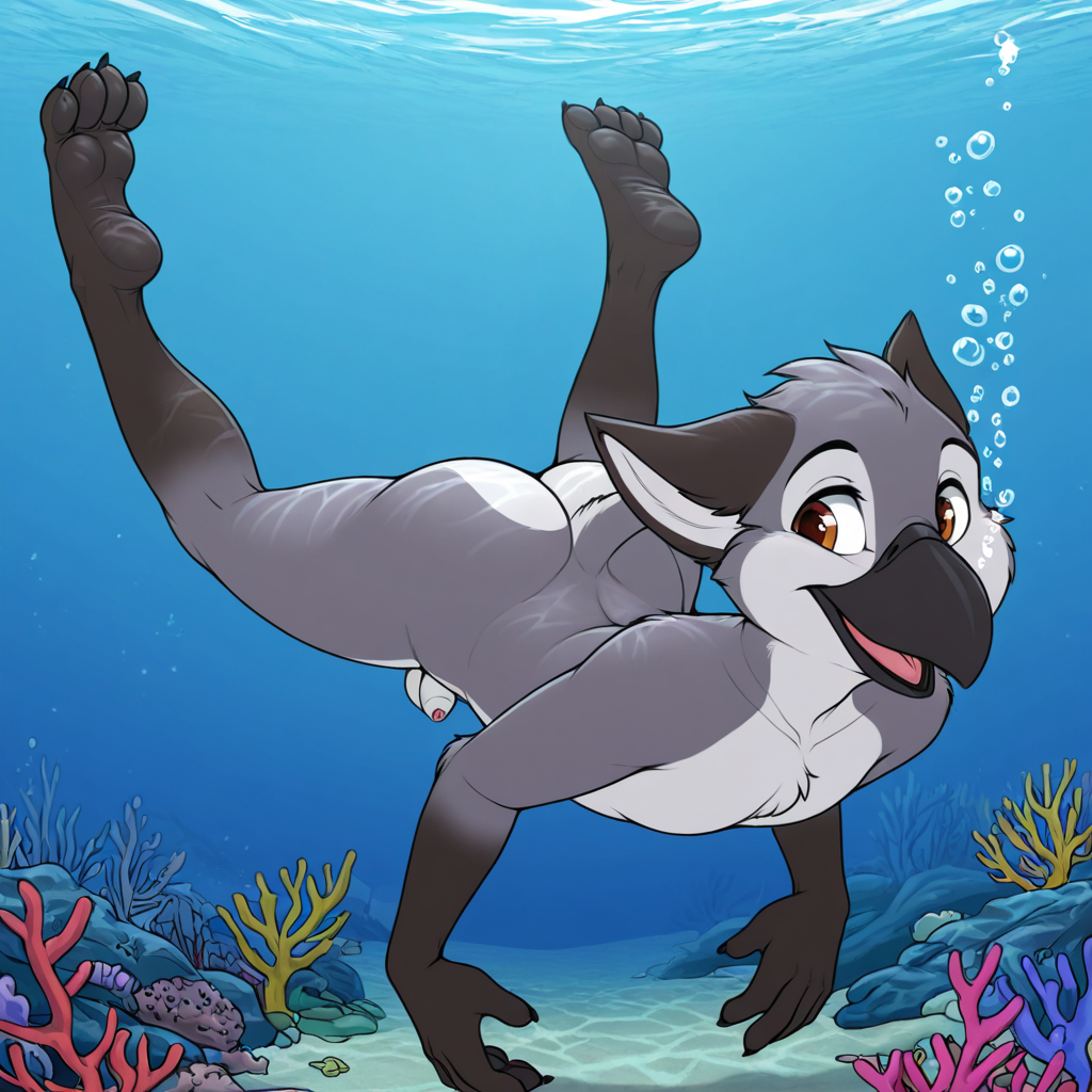 Crow Man Underwater Exploration