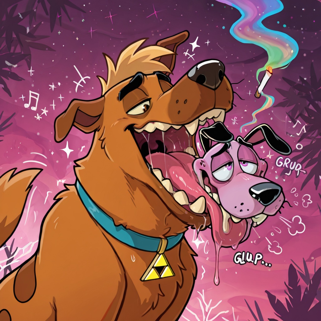 Courage the Cowardly Dog and Scooby-Doo Stoned Together