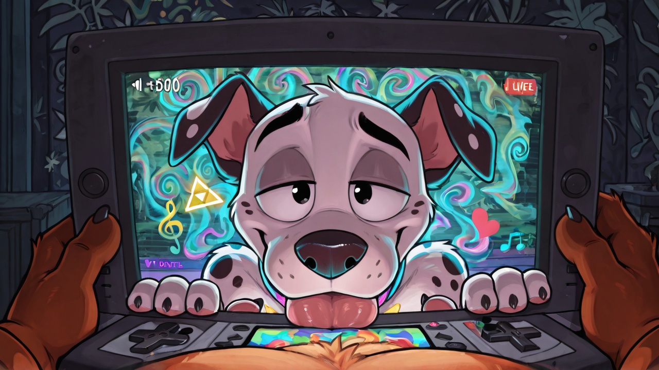 Anthro Male Stoner in Neon Swirls