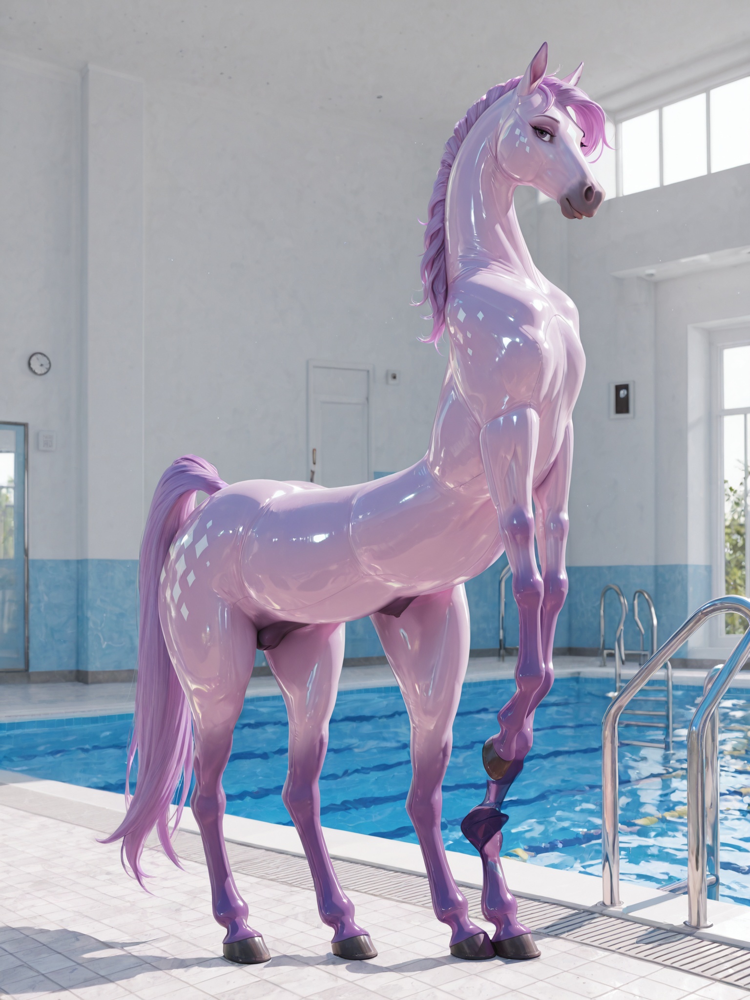 Inflatable Horse by Poolside