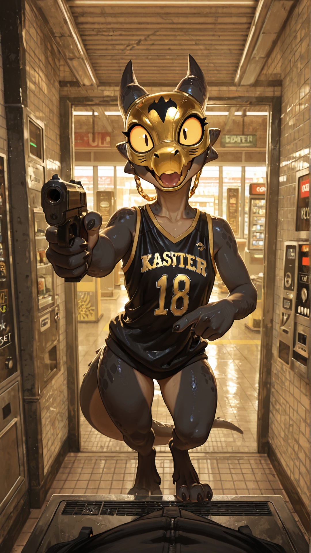 Dangerous Kobold Thug Robbing Gas Station