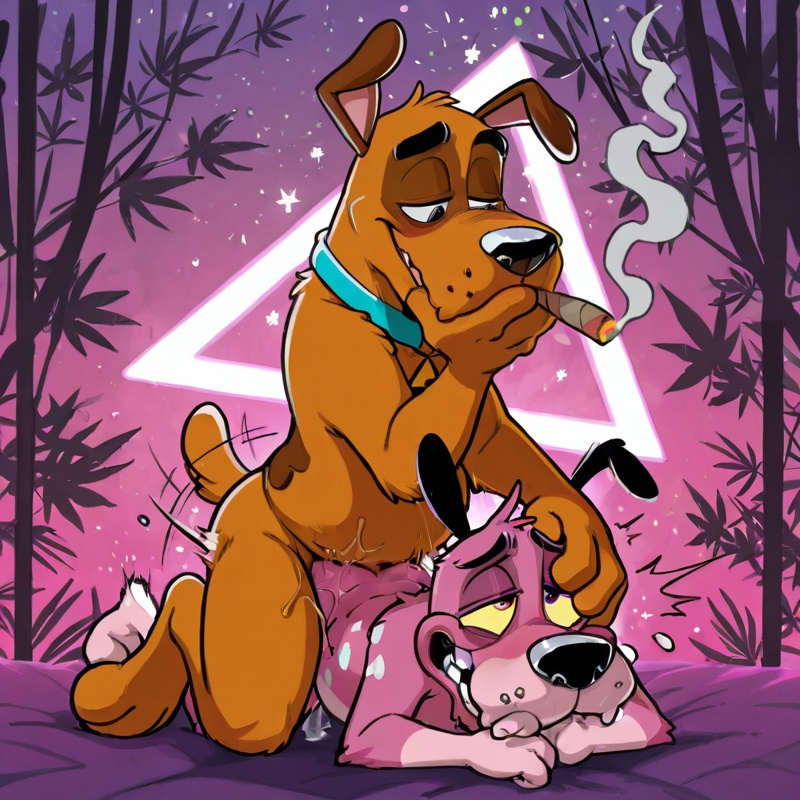 Courage the Cowardly Dog in Marijuana Romance