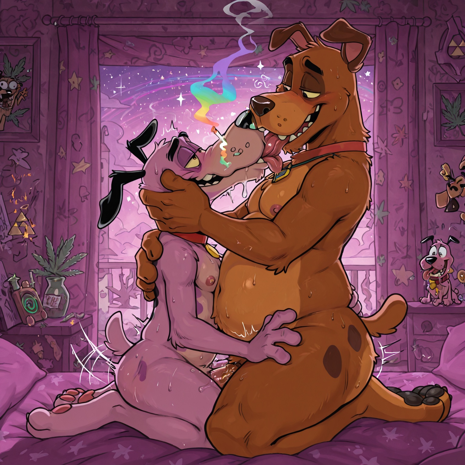 Courage the Cowardly Dog and Scooby Doo: Stoner Romance Solo_focus