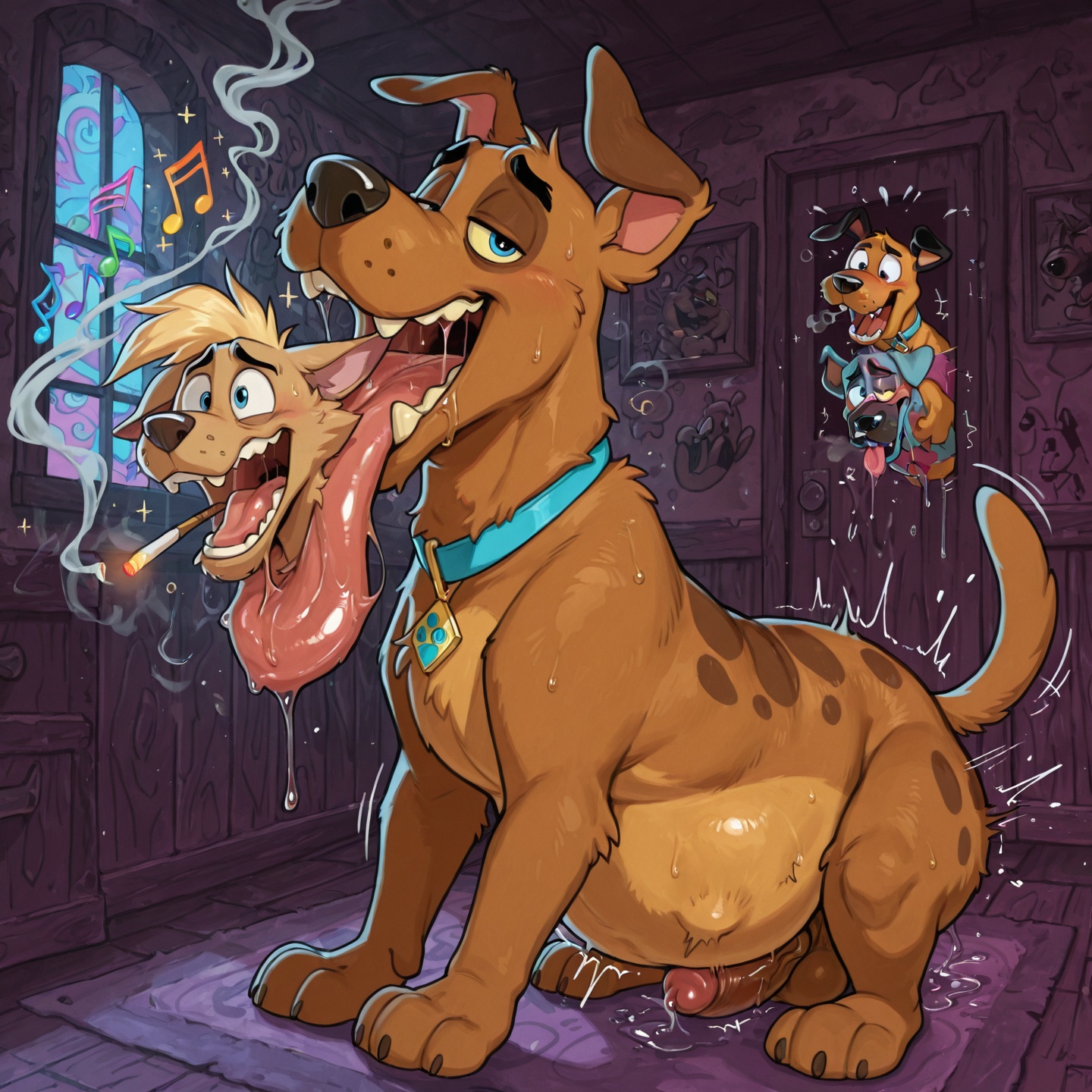 Courage the Cowardly Dog in Rainbow Vore Scene