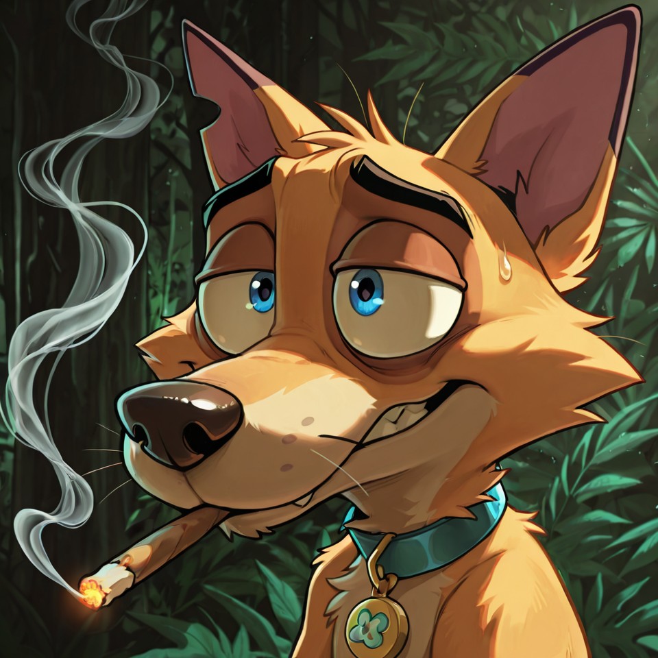 Courage the Cowardly Dog as a Stoned Fox