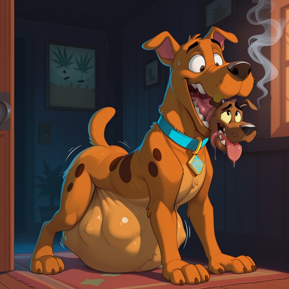 Scooby Doo and Courage in a Forest Clearing