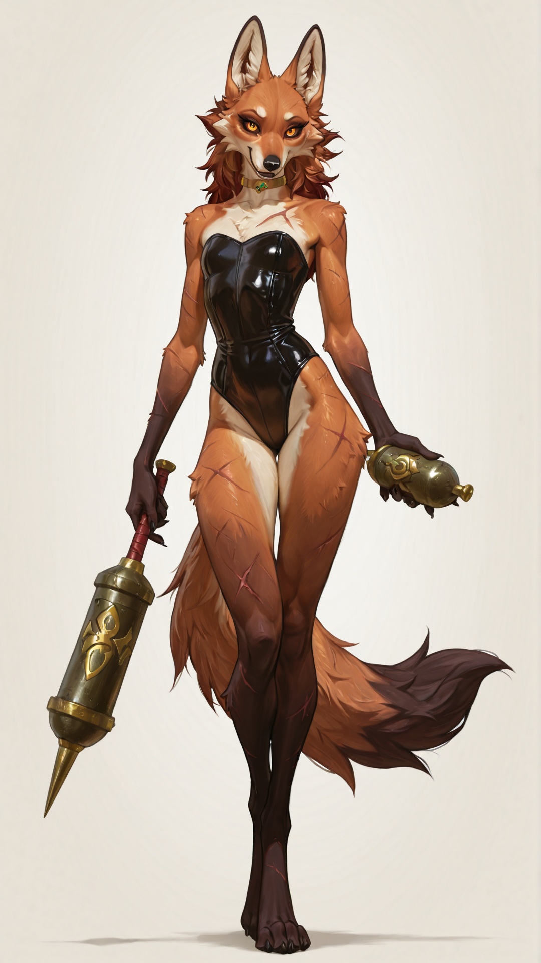 Intriguing Maned Wolf Warrior with Battle Scars