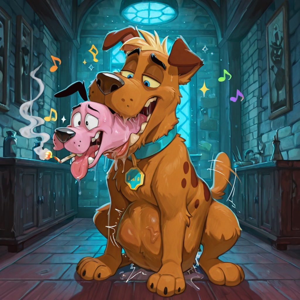 Courage the Cowardly Dog Male Orgy Orgy Toony Sexy Slightly_chubby_male