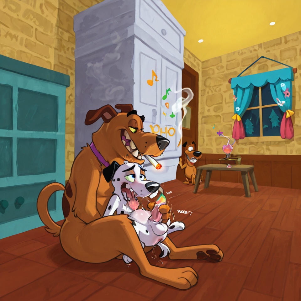 Courage the Cowardly Dog in Wild Orgy Scene