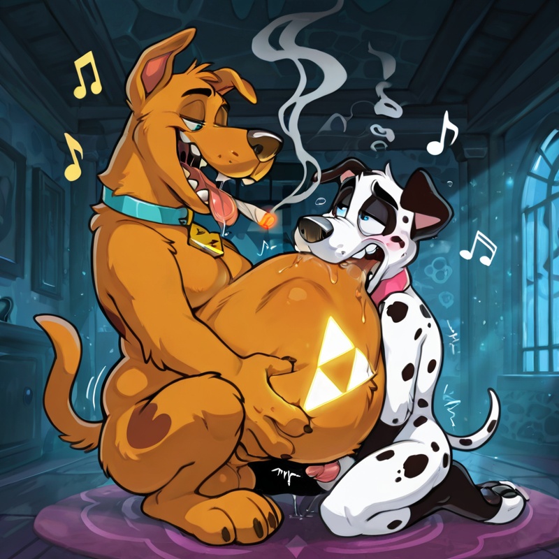Courage the Cowardly Dog in Trippy Vore Scene