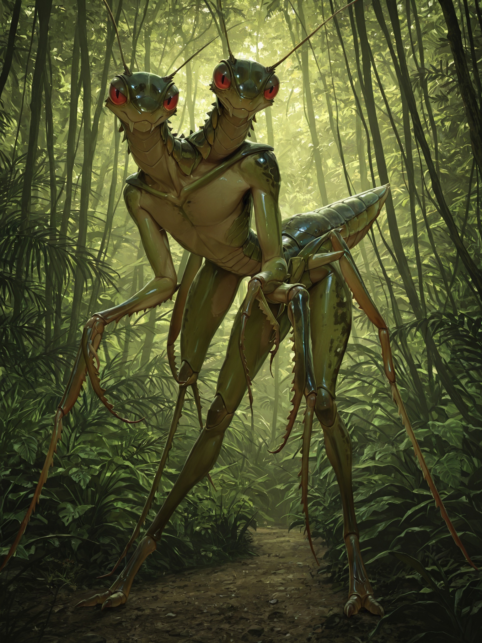 Feral Mantis Stalking in Jungle