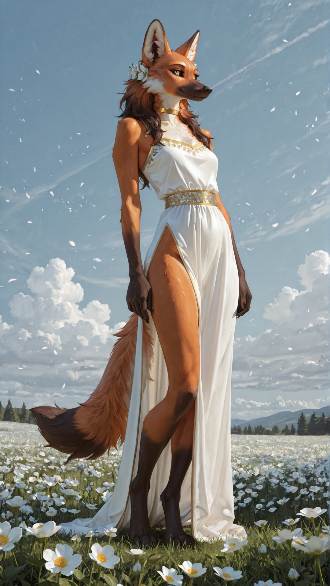 Maned Wolf in Traditional Ukrainian Dress