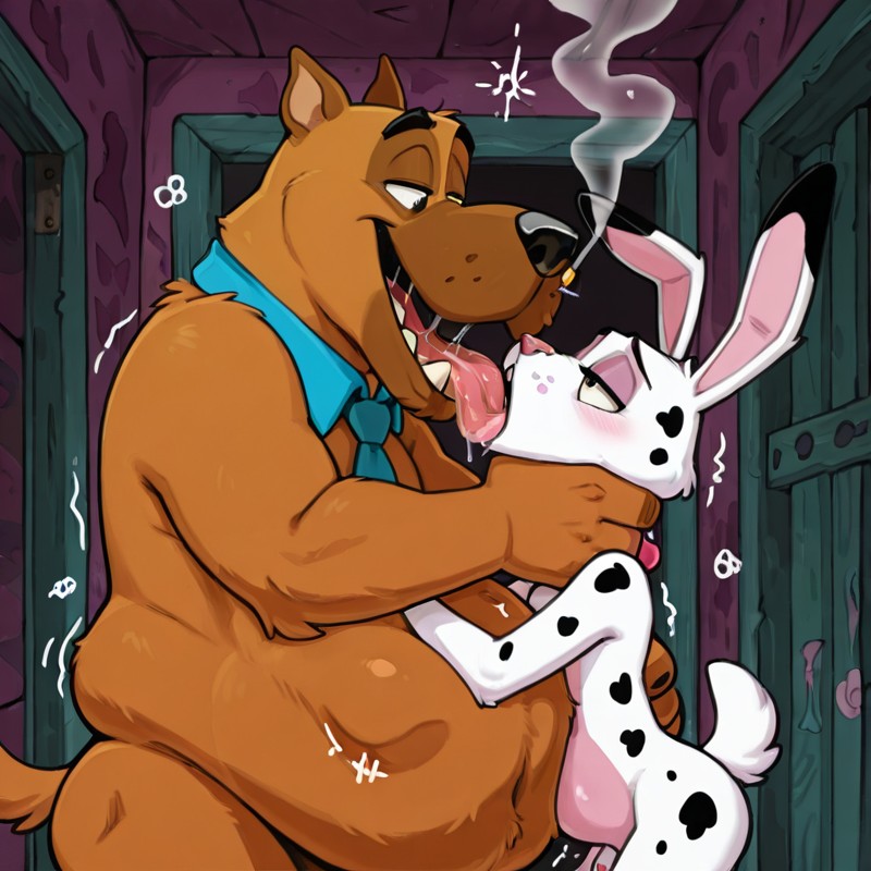 Anthro Dalmatian Fox in Sensual Encounter
