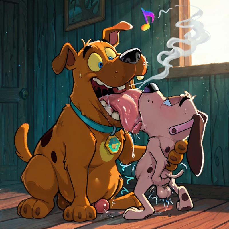 Courage the Cowardly Dog in Rainbow Vore Scene