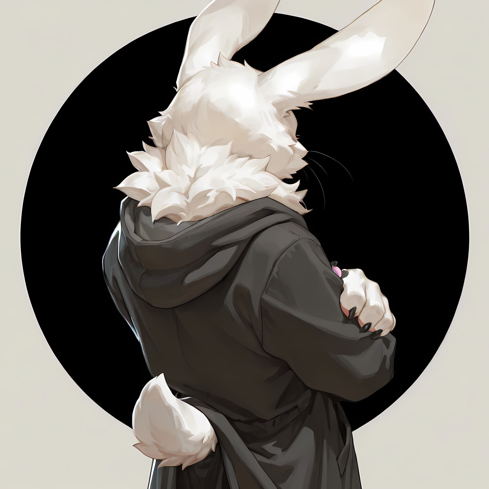 White Rabbit in Black Hooded Robes