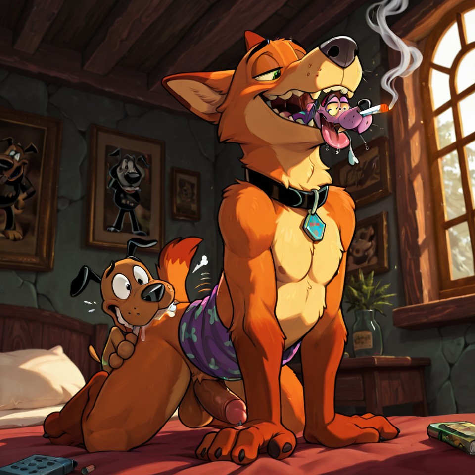 Courage And Scooby In A Hazy Afternoon