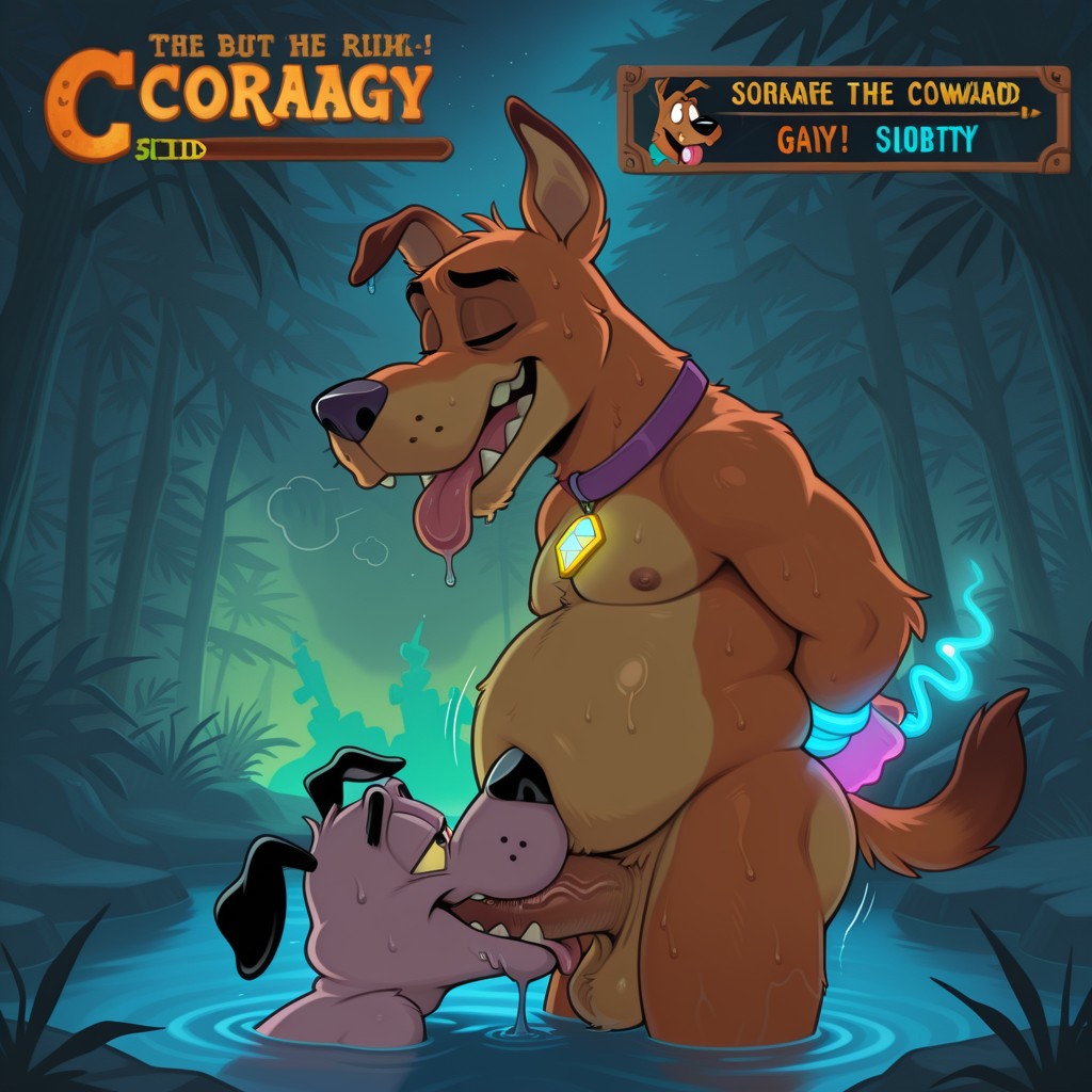 Two Anthro Characters in a Glowing Neon Setting