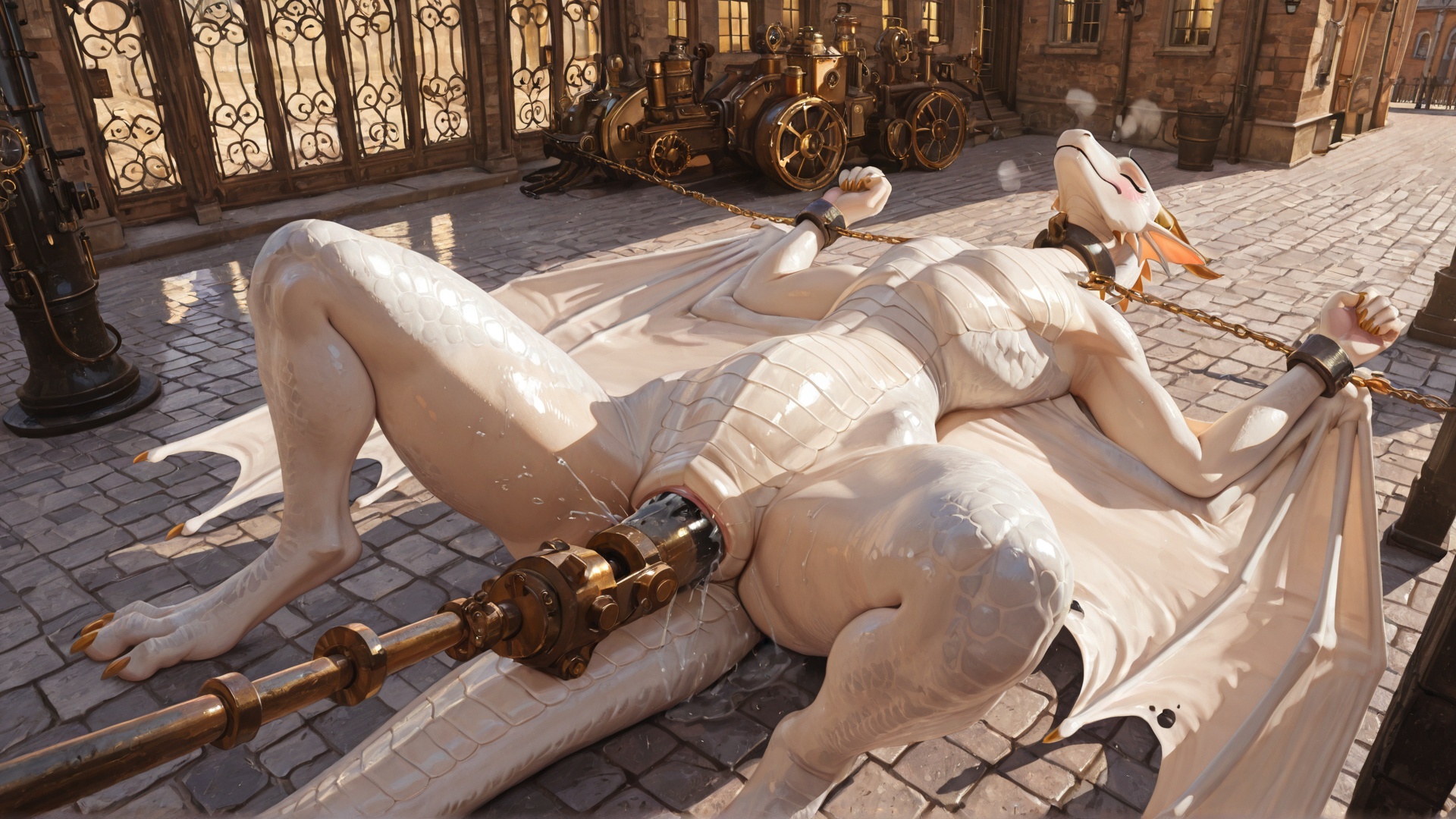 Steam Dragon Bound and Penetrated