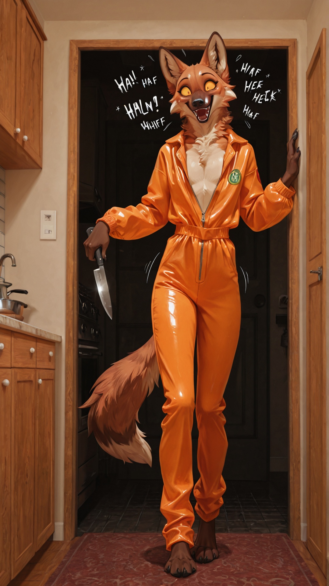 Feral Maned Wolf in Prison Jumpsuit