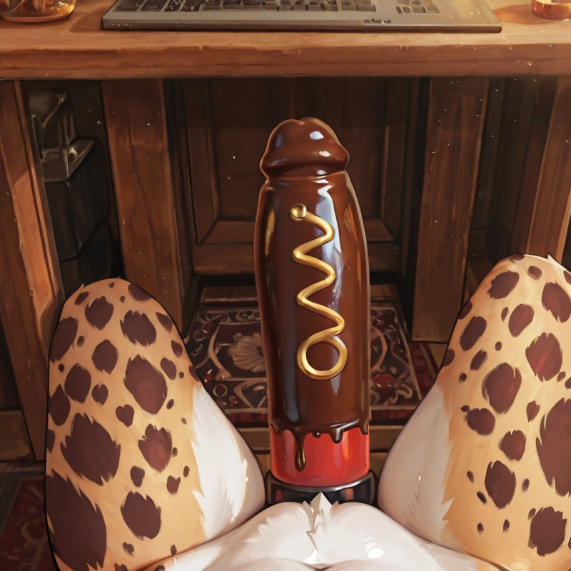 Cheetah with Chocolate Tipped Tail | Chocolate Cheetah with Decorated Tail