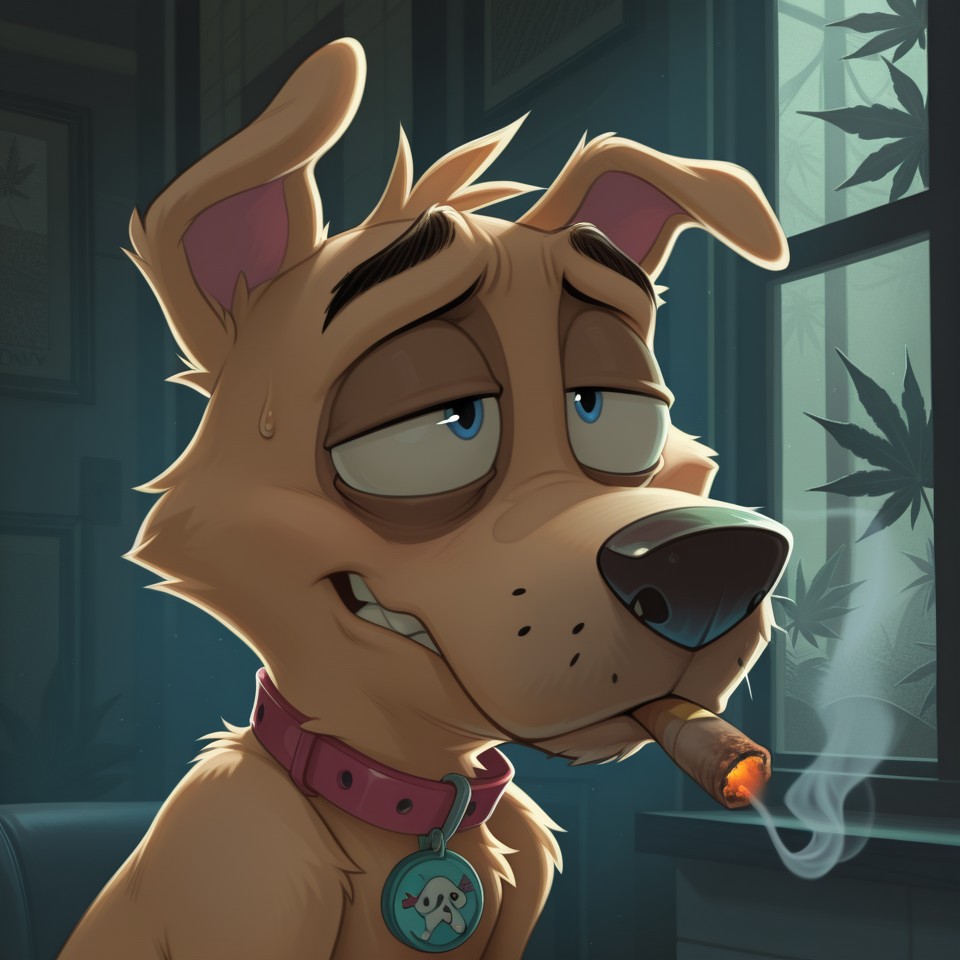 Courage the Cowardly Dog Stoner Art Gay Male