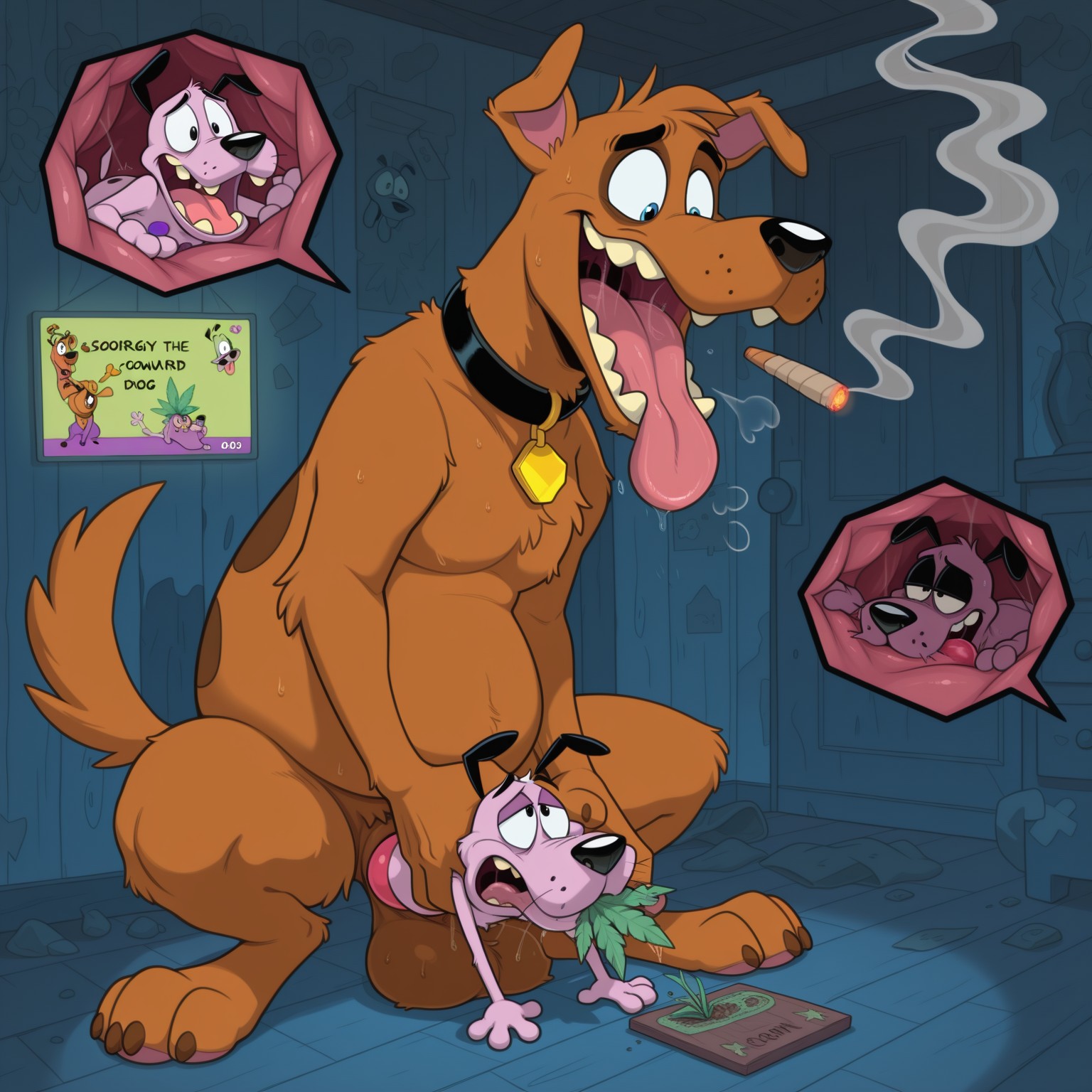 Courage the Cowardly Dog Enjoying Relaxation