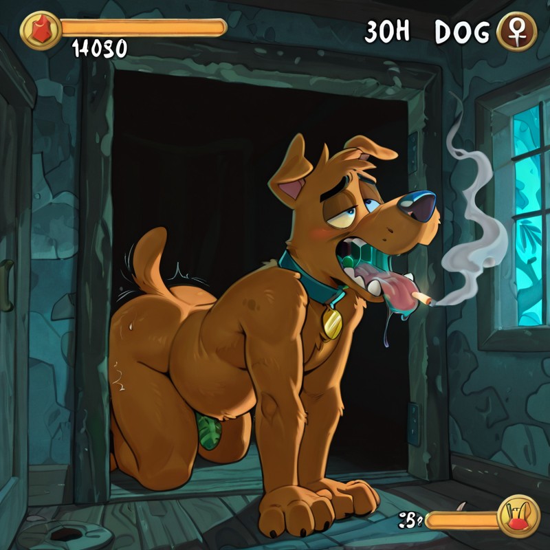 Courage the Cowardly Dog and Scooby Doo Sharing a Joint