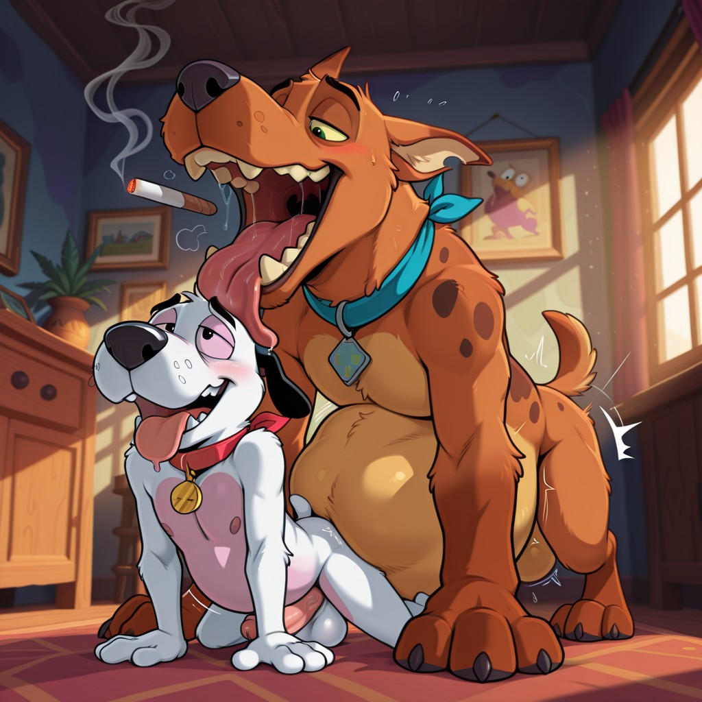 Courage the Cowardly Dog and Scooby-Doo Sharing a Hazy Day