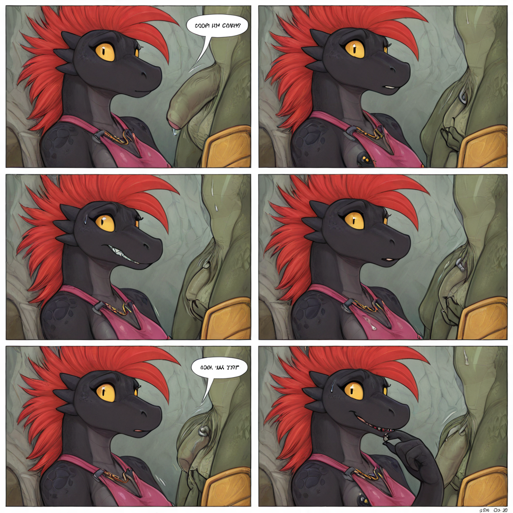 Adventurous Lizard Couple in Cave Ruins