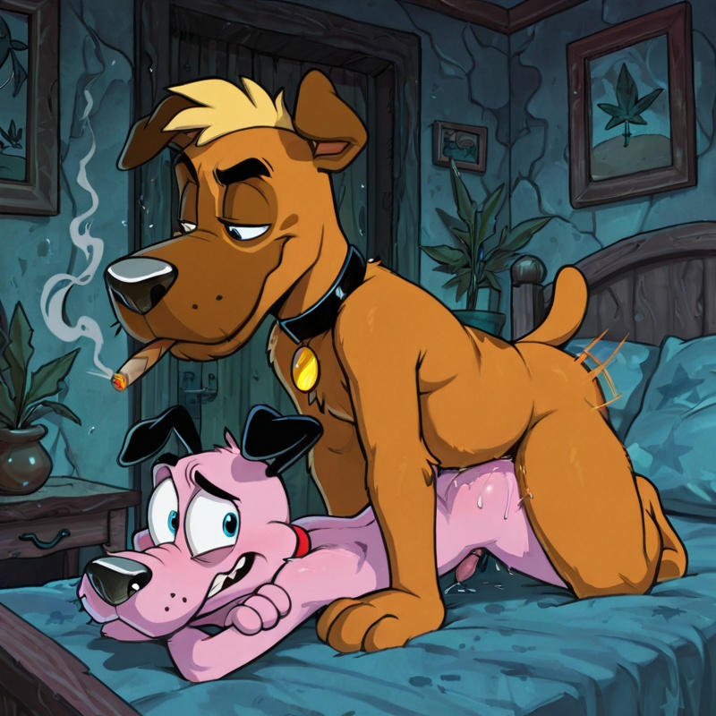 Courage the Cowardly Dog in Stoned Indulgence