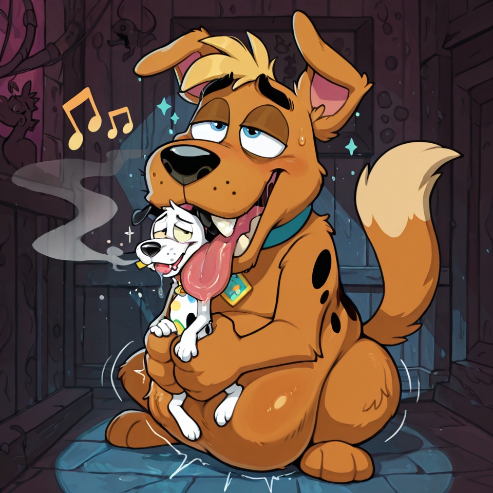Courage the Cowardly Dog and Scooby Doo in Wild Dance Party