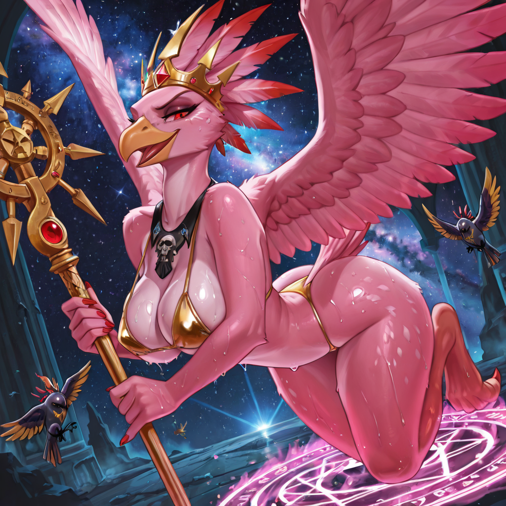 Tzeentch's Avian Sorceress in Wardrobe Malfunction