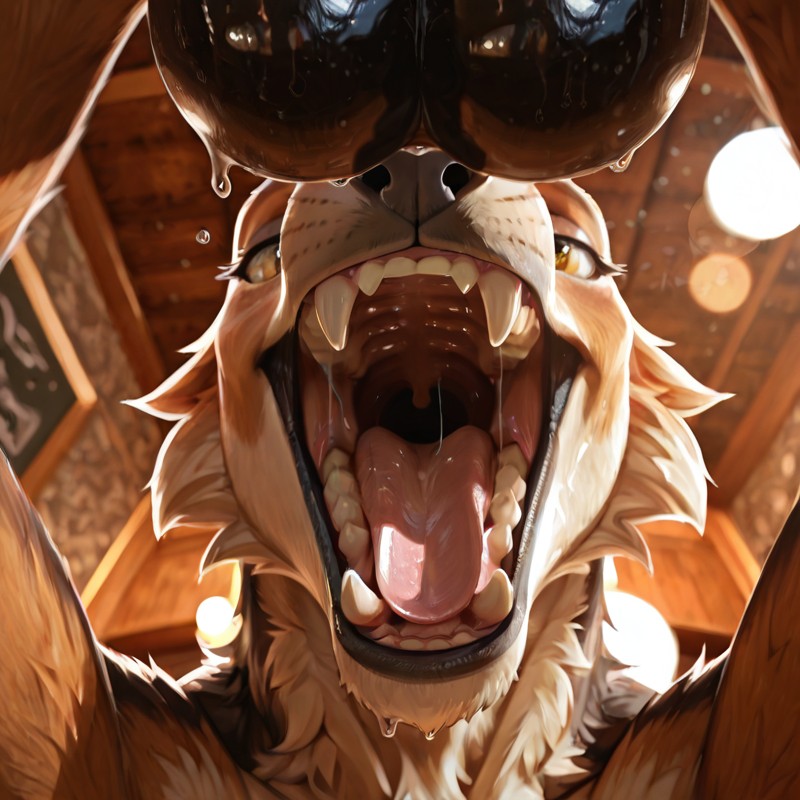 Detailed Canine Mouth Close-Up Study