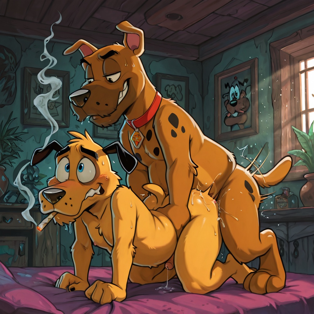 Courage the Cowardly Dog Stoned Nude Portrait