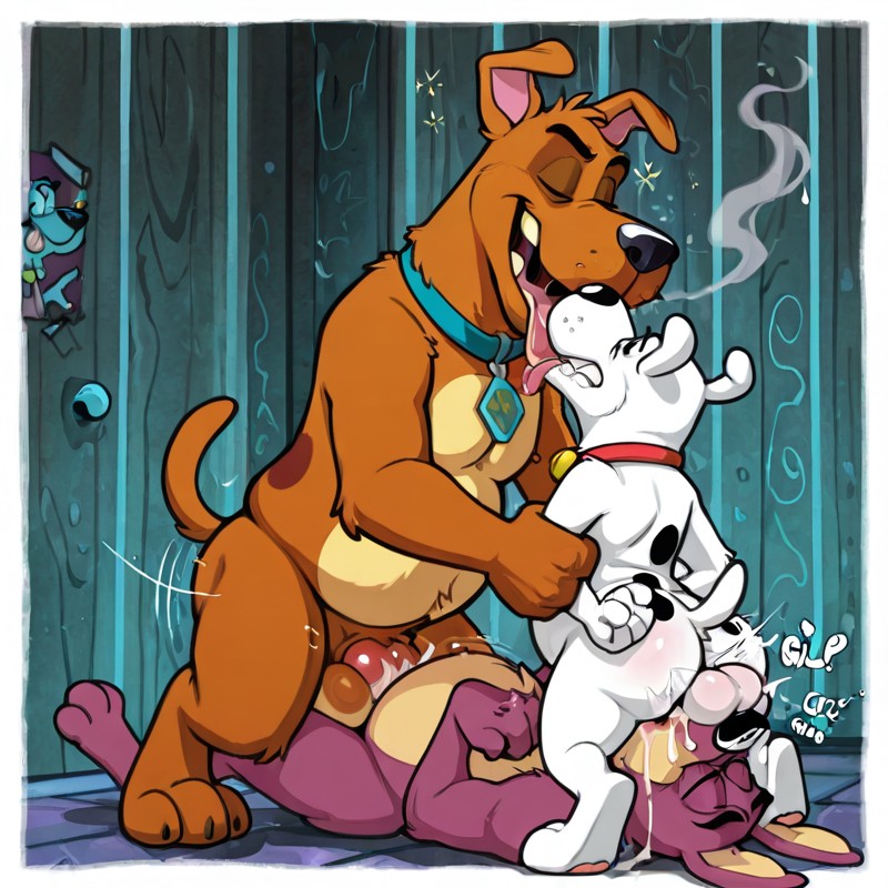 Anthro Canines in Passionate Embrace