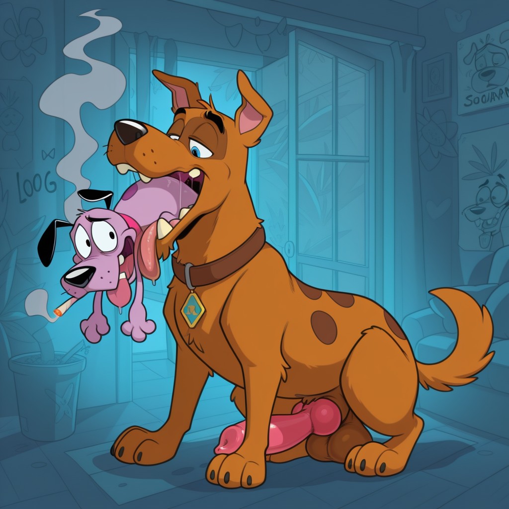 Courage the Cowardly Dog Enjoying Stoner Relaxation