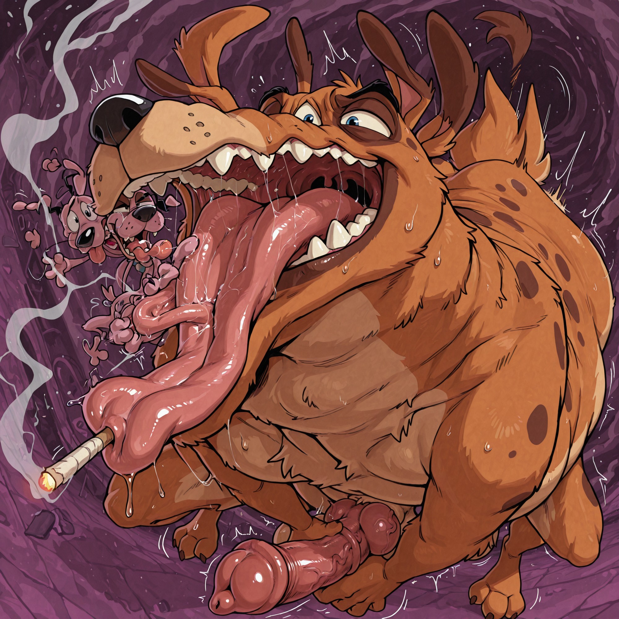 Courage the Cowardly Dog Smoking Marijuana Swallowing Courage The Cowardly Dog