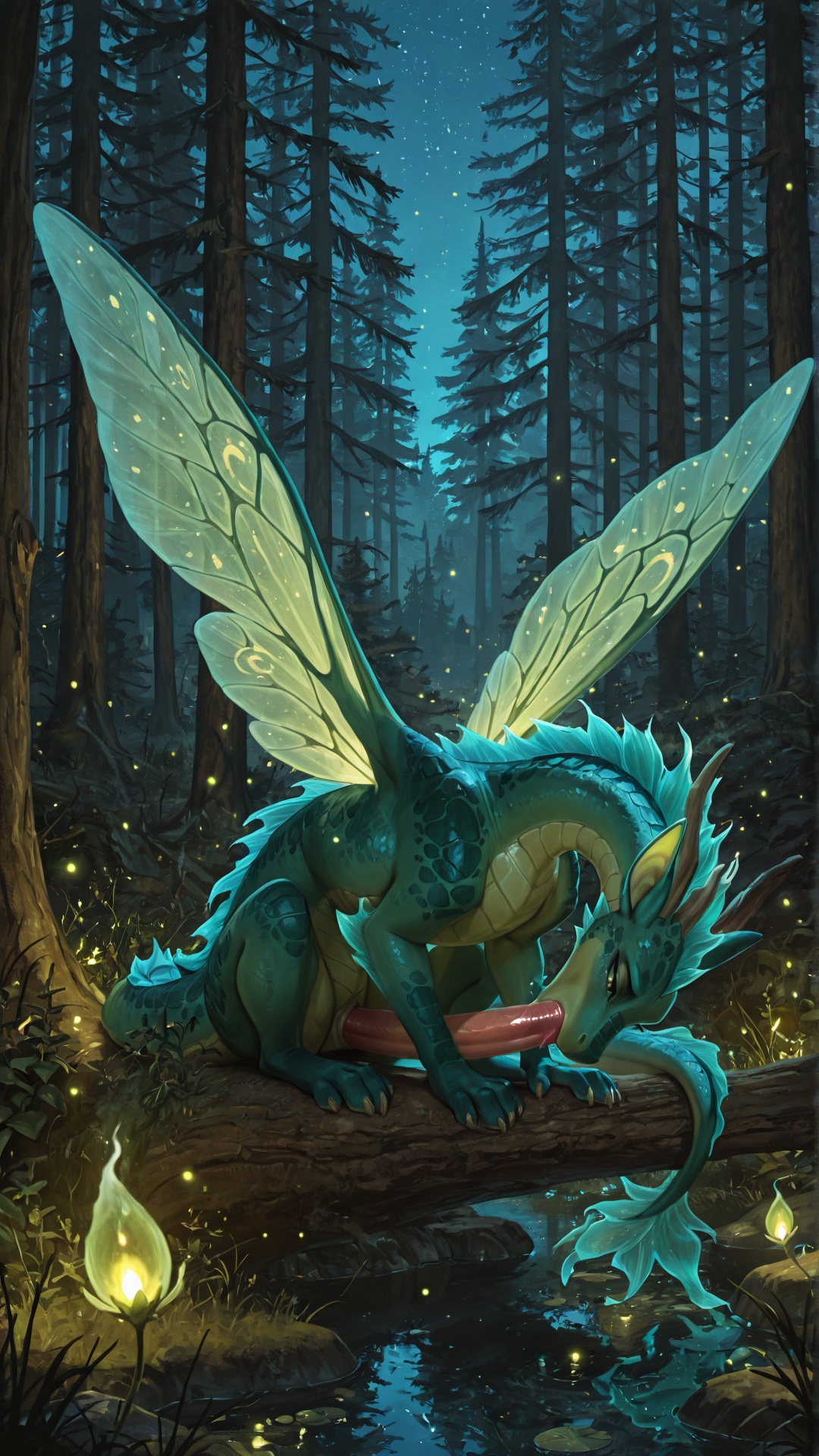 Fairy Dragon Engaging in Autofellatio