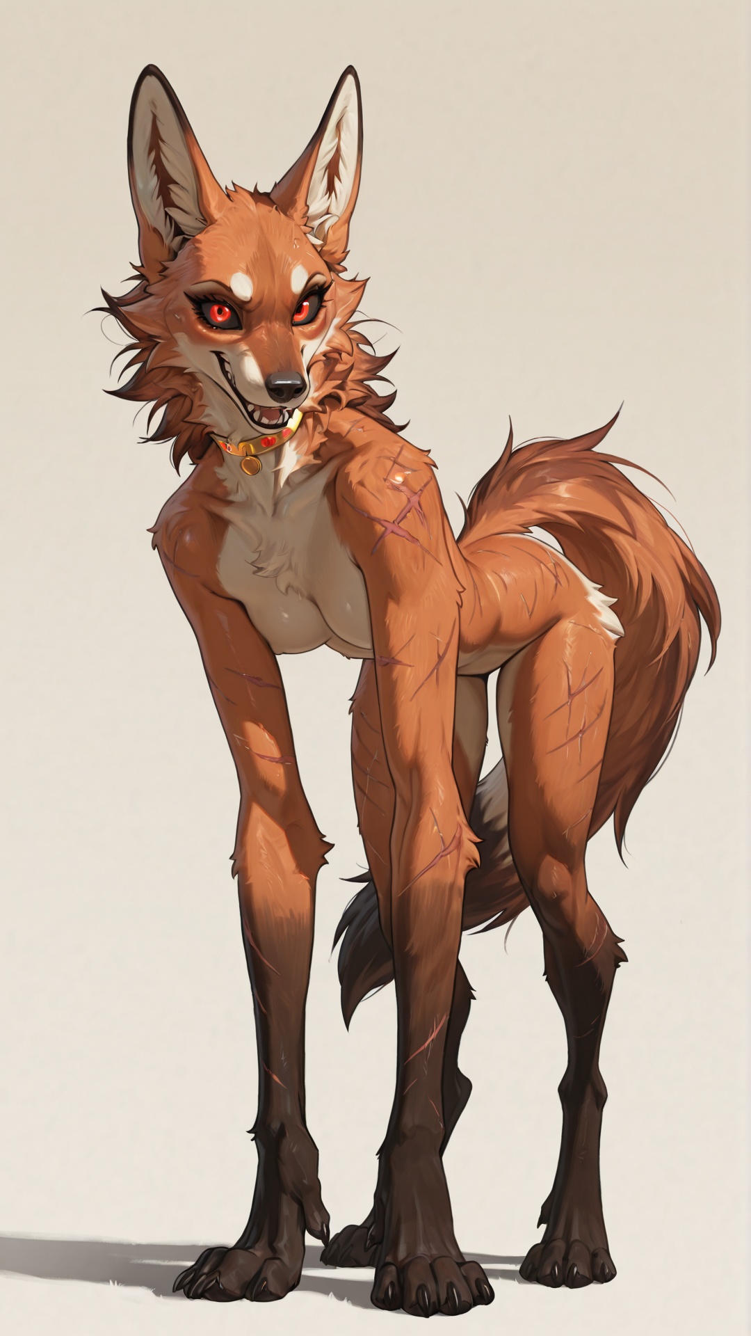 Maned Wolf Woman with Battle Scars