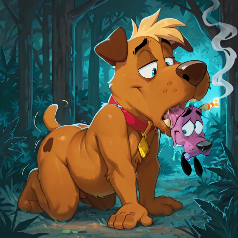 Courage the Cowardly Dog in Seductive Stoner Pose