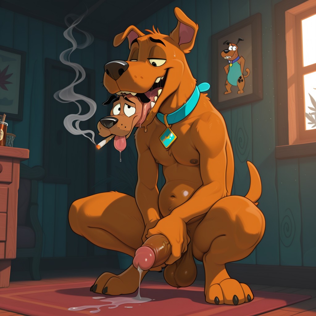Scooby and Courage Sharing a Quiet Moment
