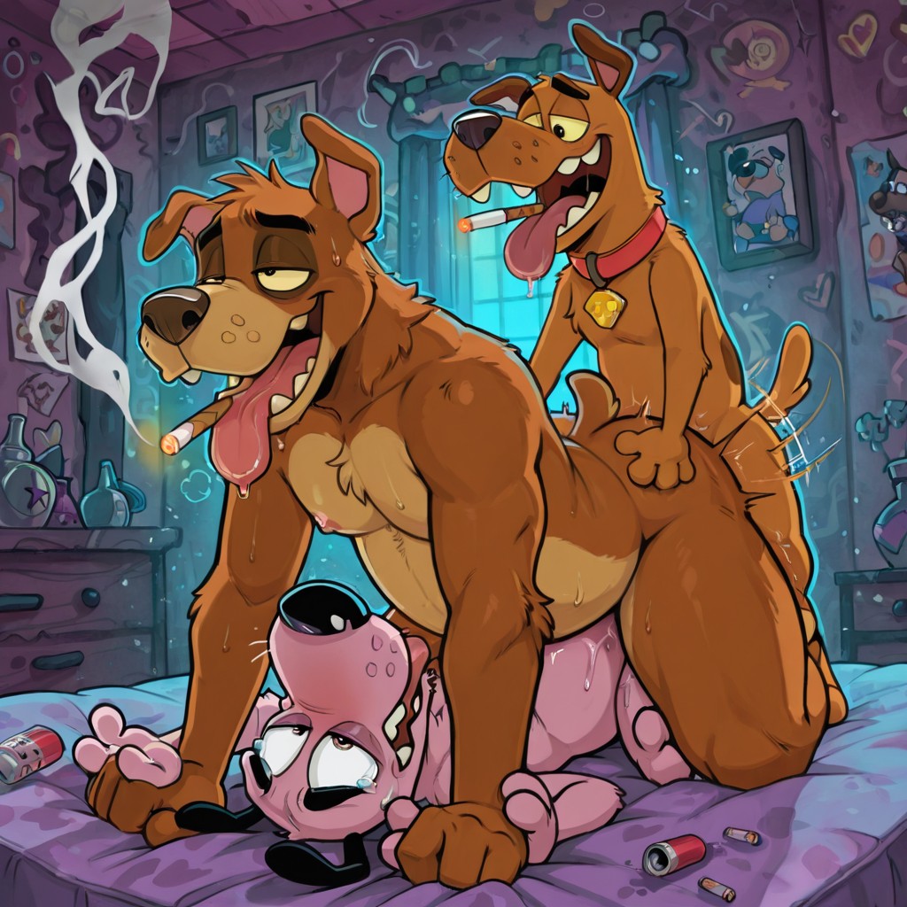 Gay Anthro Canine Couple Intimate Moment