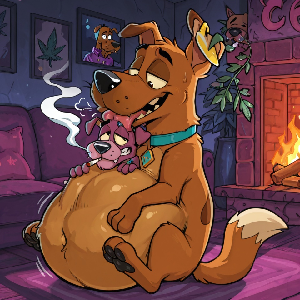 Courage the Cowardly Dog Fox Enjoying Romantic Stoner Evening