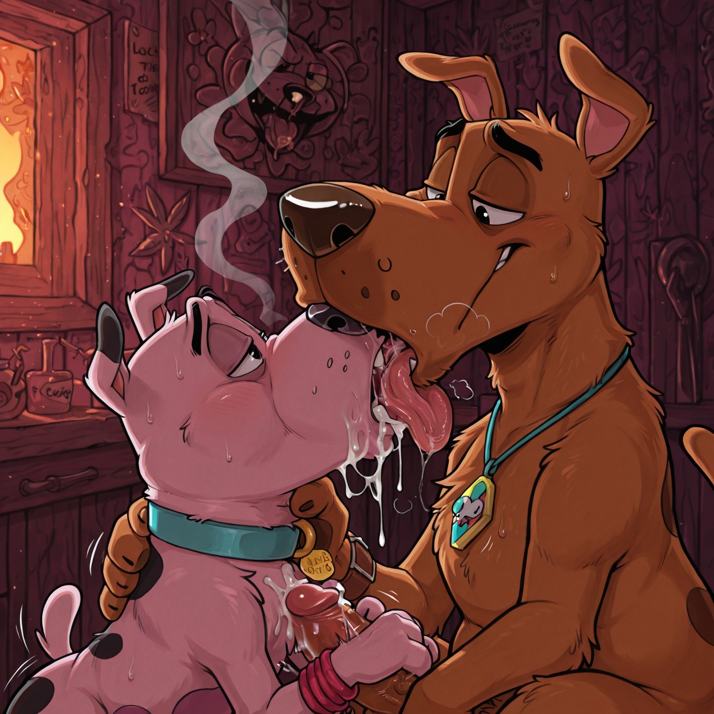 Toony Male Character Enjoying Stoner Moment