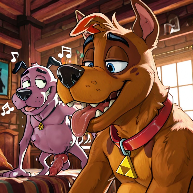 Courage the Cowardly Dog in Romantic Urban Setting