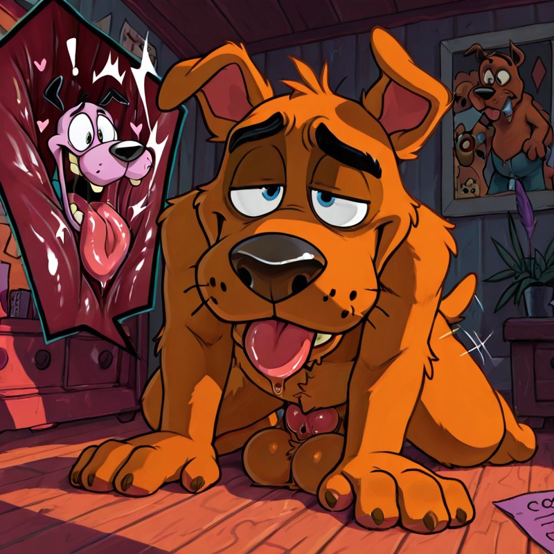 Courage the Cowardly Dog in Stoner Toon Style Gay Male
