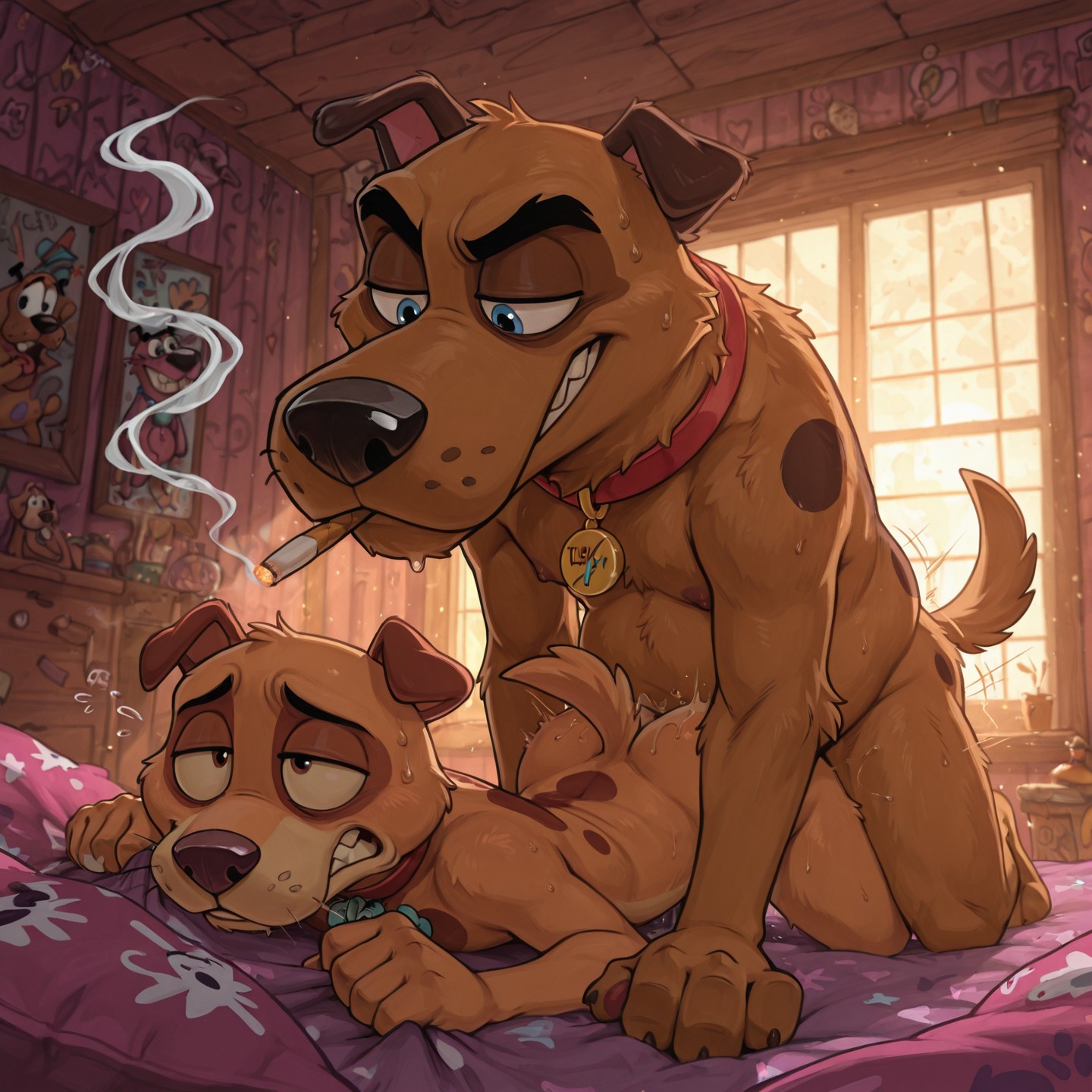 Feral Courage the Cowardly Dog Portrait